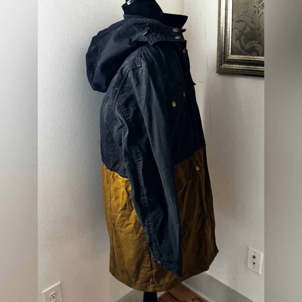 J.Crew Color Block Waxed Cotton‎ Field Jacket Size XS Detachable hoodie women’s - Picture 7 of 14